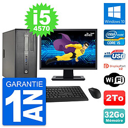 PC Tour HP ProDesk 600 G1 Ecran 22" i5-4570 RAM 32Go Disque 2To Windows 10 Wifi · Occasion 