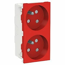 prise de courant - 2 x 2p+t - 45d - bornes auto - détrompage - rouge schneider electric nu306103 