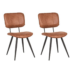 LABEL51 Chaises à manger lot de 2 Fos 49x60x87 cm cognac 