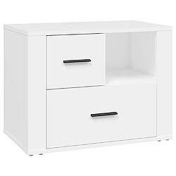 Maison Chic Table de chevet | Table de nuit Blanc 60x36x45 cm Bois d'ingénierie -GKD47312