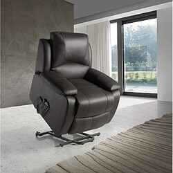 Eco-De 8620UP Fauteuil Relax Massage releveur Cuir Marron