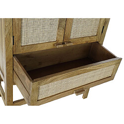 Acheter Pegane Buffet haut meuble de rangement en bois de manguier marron foncé et rotin coloris naturel - Longueur 90 x Hauteur 160 x Profondeur 40 cm