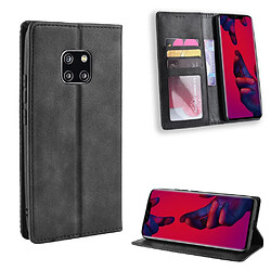 Etui en PU style vintage auto-absorbé noir pour votre Huawei Mate 20 Pro