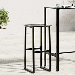 vidaXL Tabourets de bar lot de 2 noir acier enduit de poudre