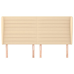 Avis Maison Chic Tête de lit scandinave avec oreilles,meuble de chambre Crème 203x23x118/128 cm Tissu -MN17448