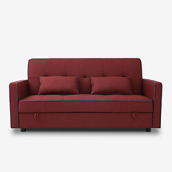 Modus Sofà Canapé-lit double classique clic-clac en tissu avec conteneur Zalto | Couleur: Rouge