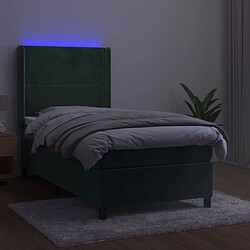 Avis Sommier à lattes et matelas LED,Cadre à lattes de lit pour Adulte Vert foncé 90x200cm Velours -MN27275