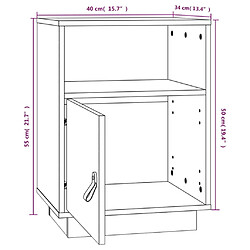 vidaXL Tables de chevet 2 pcs 40x34x55 cm Bois de pin massif pas cher