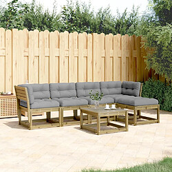 vidaXL Salon de jardin 5 pcs avec coussins bois de pin imprégné 