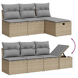 Avis vidaXL Salon de jardin avec coussins 8pcs mélange beige résine tressée