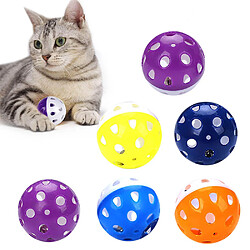 Balle de jouet pour chat avec clochette, pour jouets de chat en plastique Jingle Balls Pounce Chase Rattle Ball Toys Couleur aléatoire