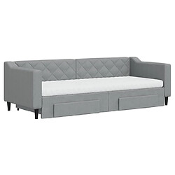 Avis Maison Chic Lit d'appoint avec gigogne et tiroirs | Lit de jour | Lit de repos gris clair 80x200 cm tissu -GKD89207