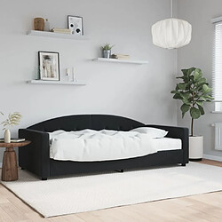 Maison Chic Lit de jour avec matelas, Lit de repos Lit d'invité pour Salon Chambre,Canapé-lit noir 90x200 cm velours -MN50164