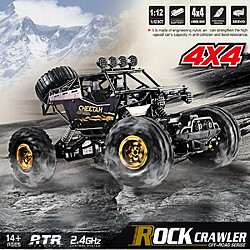 1/12 RC voiture 4 roues motrices Télécommande véhicule électrique 2.4Ghz M-onster Buggy Off-Road Noir