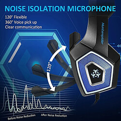 Acheter Chrono Casque Gamer PS4, Casque Xbox One Filaire avec Microphone Réduction du Bruit & RGB LED Lumière, Over-Ear Casque Gaming Stéréo Bass Surround pour PC/Mac/Laptop/Nintendo Switch/Tablette