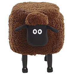 Acheter Beliani Tabouret enfant en tissu marron SHEEP