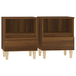 vidaXL Tables de chevet 2 pcs Chêne marron 40x35x50 cm