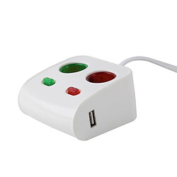 Wewoo HECHENGLI HC-302 En Plastique Shell 120 W 2 Sockets Voiture Allume-Cigare Chargeur de avec 3.1A Deux Ports USB Et Voyant Lumière