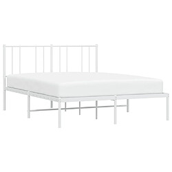 Avis Maison Chic Lit adulte - Cadre de lit métal avec tête de lit pour chambre blanc 120x190 cm -MN49330