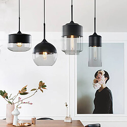 Stoex 4x Lustre Suspension Cylindre en Verre Style Retro Vintage Contemporain 110-220V