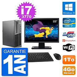 PC Lenovo M92p SFF Ecran 22" Intel i7-3770 RAM 4Go Disque 1To Windows 10 Wifi · Occasion 