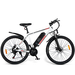 Vélo Électrique SAMEBIKE SY26 FT - Moteur 350W Batterie 36V10AH Autonomie 35KM Freins à Disque Mécaniques - Blanc