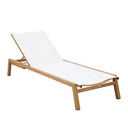 AXI Logan Bain de Soleil en aspect bois / crème | Transat Jardin avec structure en aluminium réglable en 5 positions | Chaise longue pour l'extérieur / le jardin 