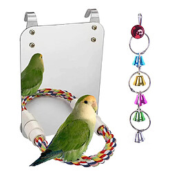 Avis Miroir avec Perche Stand pour Petit, Moyen et Grand Perroquets, Perruches, Cacatoès, Calopsittes, conures, Perruches, Tourtereaux Animal Jouet