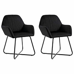 Maison Chic Lot de 2 Chaises à manger,Chaise pour cuisine,Solide Structure Noir Velours -MN71239