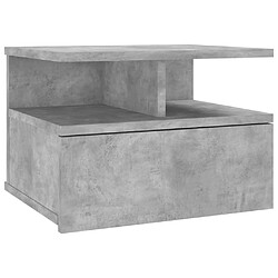 Maison Chic Table de chevet,Table de nuit,Table d'appoint pour salon flottante Gris béton 40x31x27 cm Aggloméré -MN18170