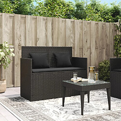 Avis Maison Chic Banc de jardin avec coussins | Banquette de jardin | Chaise Relax noir résine tressée -MN75623