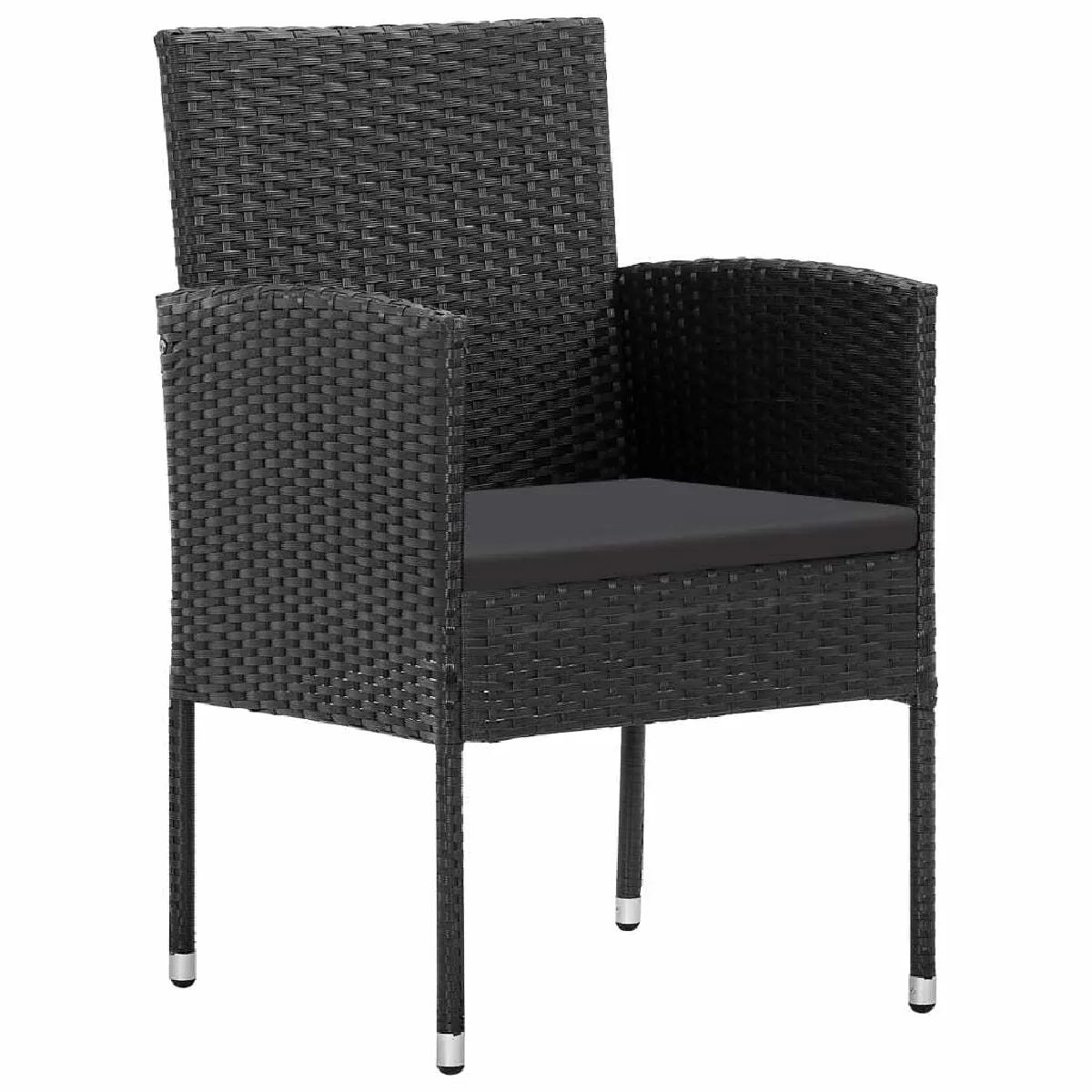 Avis Salle à manger de jardin 3 pcs,Table et chaise à dîner Noir -MN36834