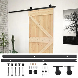 vidaXL Porte coulissante avec kit de quincaillerie 80x210cm Pin massif