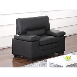 Vente-Unique Fauteuil en cuir de buffle MIMAS - Noir