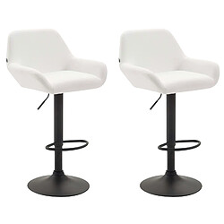 Non Lot de 2 tabourets de bar Braga simili cuir noir