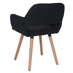 Acheter Mendler Chaise de salle à manger Altena II, fauteuil ~ tissu, noir