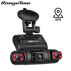 Caméra de voiture Dash Cam WiFi GPS voiture DVR Range Tour - 3 canaux 2K + 1080P + 1080P, Double objectif, 8 lumières infrarouge, Vision nocturne, 3 objectifs 170 degrés