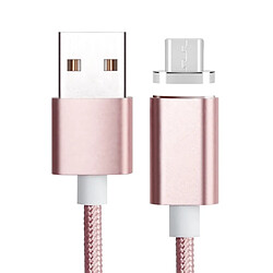 Wewoo Câble rose pour Samsung, HTC, LG, Sony, Huawei, Lenovo et autres smartphones 1.2m Weave Style 5V 2A Micro USB vers USB 2.0 de données / chargeur magnétique,