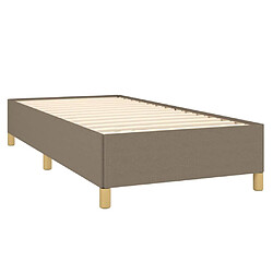 Avis vidaXL Sommier à lattes de lit avec matelas Taupe 100x200 cm Tissu