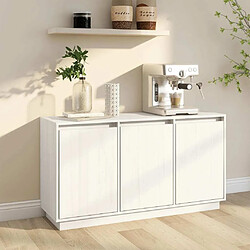 Maison Chic Buffet,Meuble de Rangement,commode pour salon,Cuisine Blanc 111x34x60 cm Bois massif de pin -MN16567