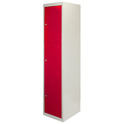 Monstershop Casiers rangement - Trois Portes, Rouges