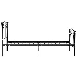 Avis vidaXL Cadre de lit sans matelas noir métal 90x200 cm