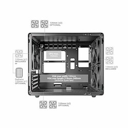 Boîtier en verre trempé noir Micro-Atx Mars Gaming Mc-Mpro