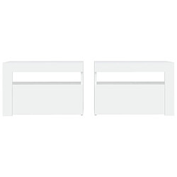 Avis vidaXL Tables de chevet 2 pcs avec LED Blanc 60x35x40 cm