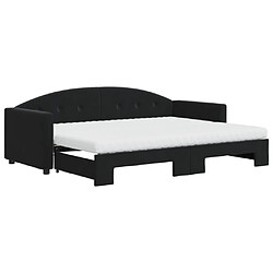 Maison Chic Lit d'appoint | Lit de jour avec lit gigogne | Lit de repos et matelas noir 80x200 cm velours -GKD35160