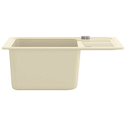 Avis vidaXL Évier de cuisine Granit Seul lavabo Beige