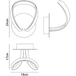 Luminaire Center Applique murale Knot 12W LED 3000K, 840lm, argent/acrylique givré/chrome poli