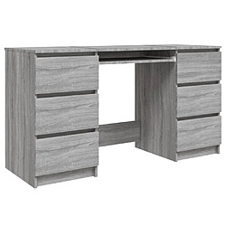 vidaXL Bureau Sonoma gris 140x50x77 cm Bois d'ingénierie