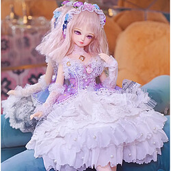 Robe De Soirée Pourpre Avec Manches En Dentelle Et Collier Garland Pour Tenue De Poupée BJD / 1/4