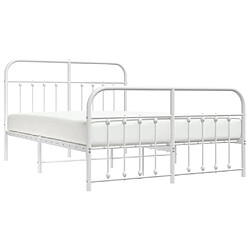 Avis Maison Chic Lit adulte - Lit simple Cadre de lit métal avec tête de lit/pied de lit,Structure du lit Contemporain pour chambre blanc 150x200cm -MN64246